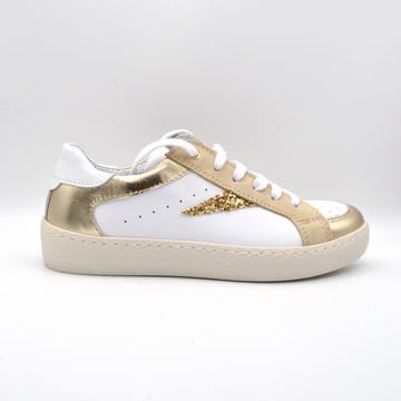 La Pregiata | Sneaker pelle bianca e oro
