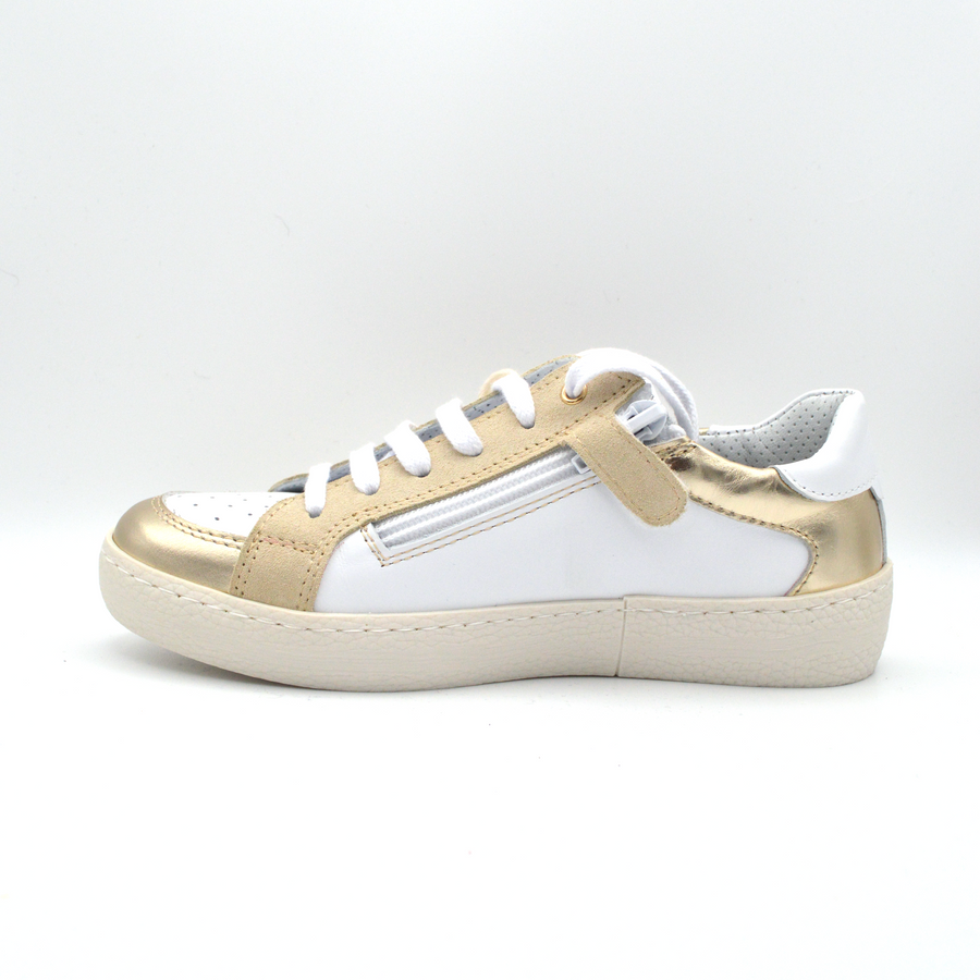 La Pregiata | Sneaker pelle bianca e oro