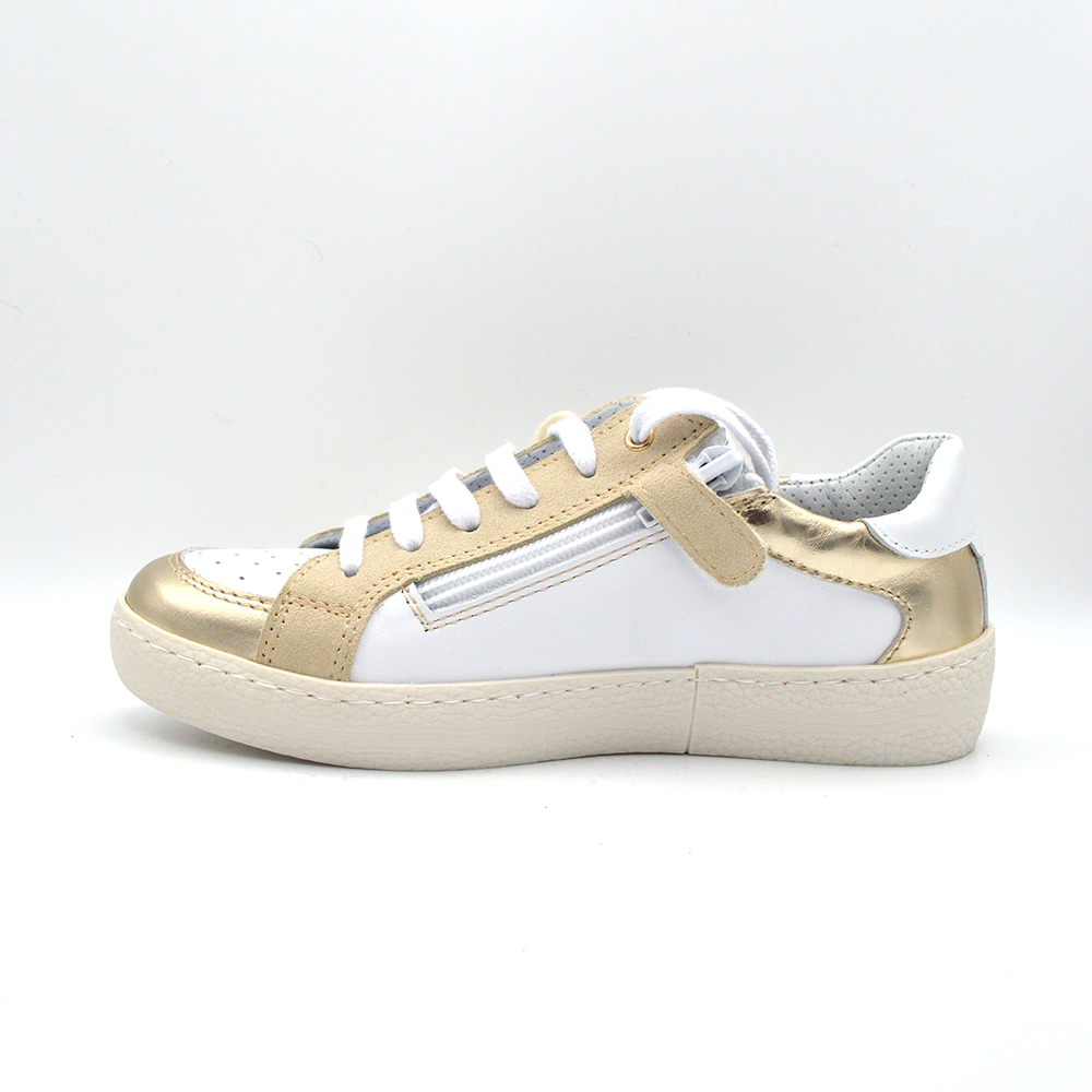 La Pregiata | Sneaker pelle bianca e oro