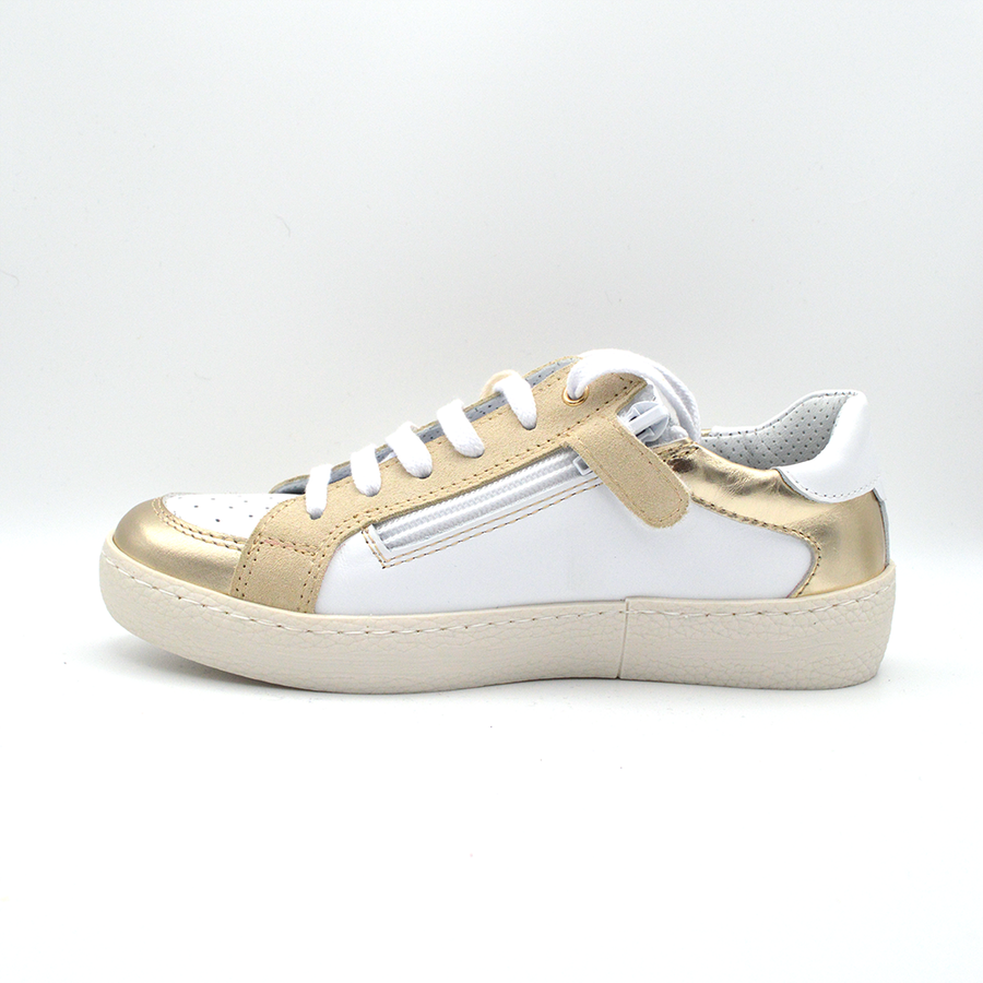 La Pregiata | Sneaker pelle bianca e oro