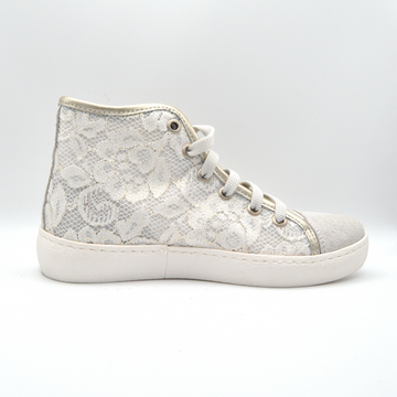 Barque | Sneaker in pizzo bianco e oro
