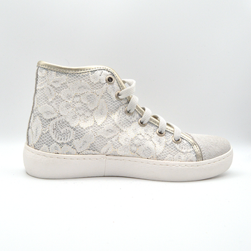 Barque | Sneaker in pizzo bianco e oro
