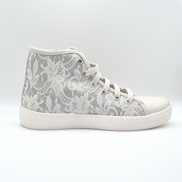 Barque | Sneaker in pizzo bianco con lacci