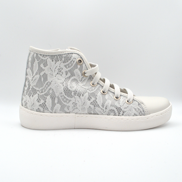 Barque | Sneaker in pizzo bianco con lacci