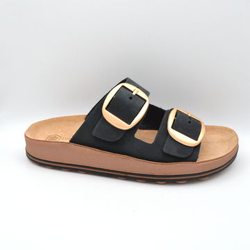 Lumberjack | Sandalo nero con doppia fibbia