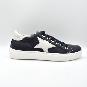 Barque | Sneaker in pelle blu con stella bianca