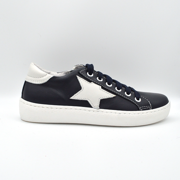 Barque | Sneaker in pelle blu con stella bianca