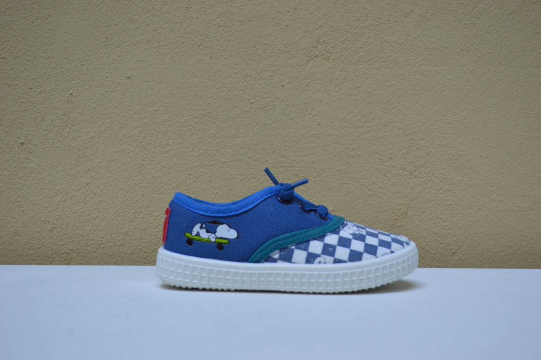 Snoopy, scarpa leggera in tela blu e rosa