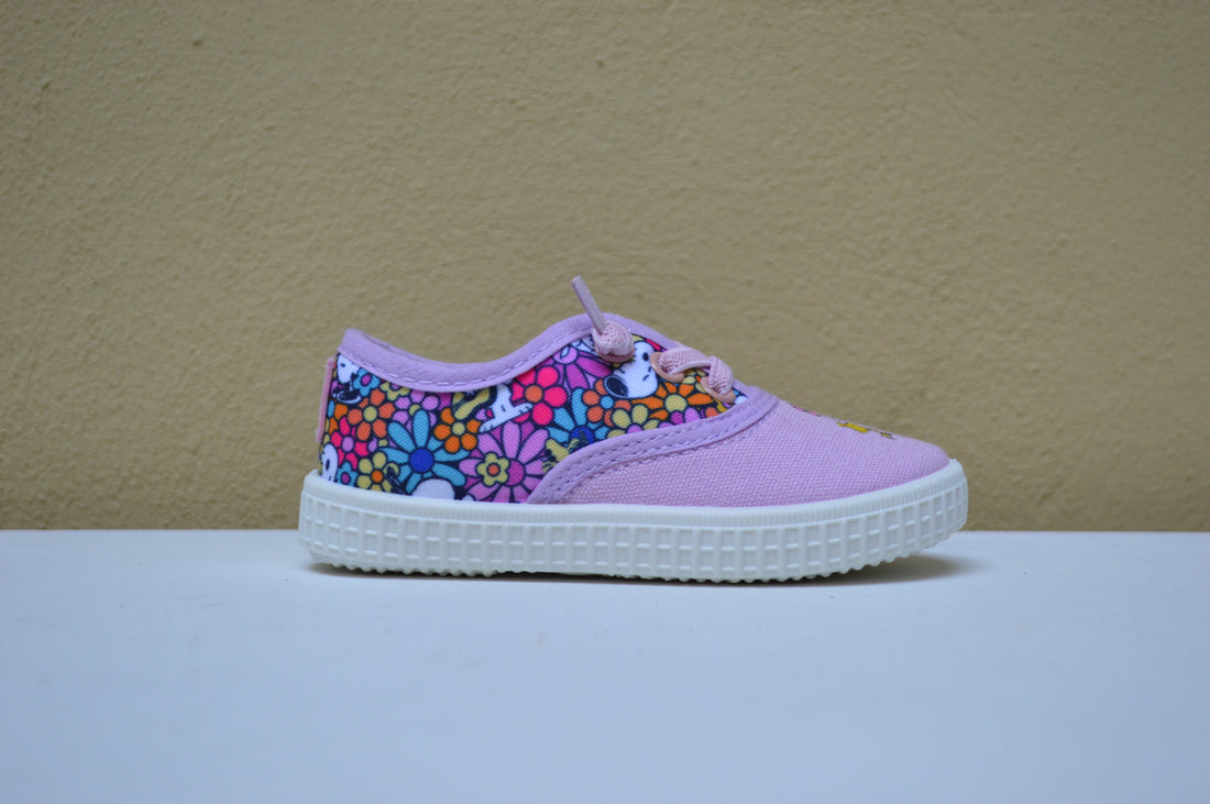 Snoopy, scarpa leggera in tela blu e rosa