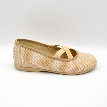 Batilas | Ballerina oro con incrocio