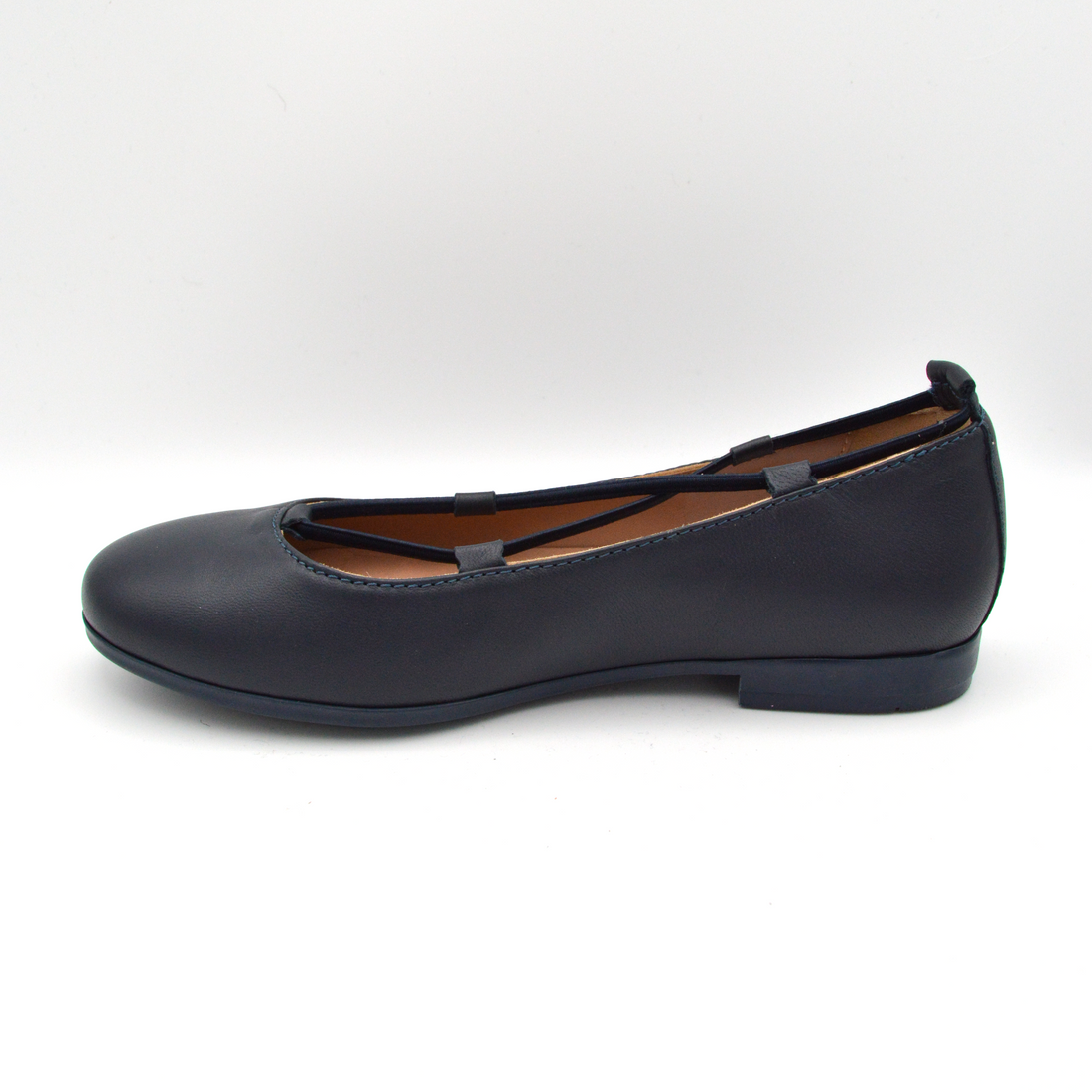 La Pregiata | Ballerina pelle blu navy