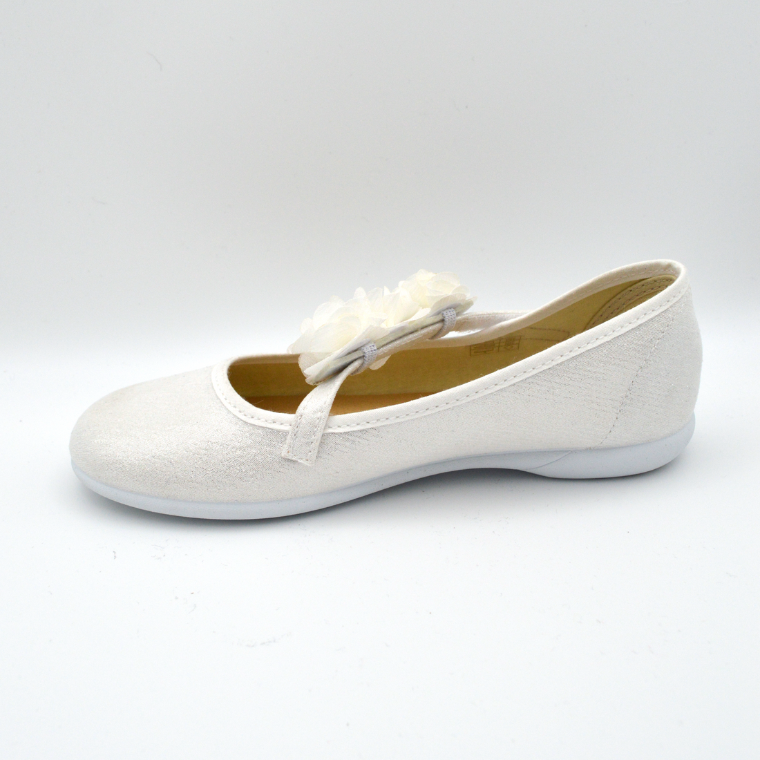 Batilas | Ballerina glitter argento con fiore