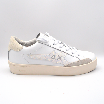 SUN68 | Sneaker bianco e argento lacci