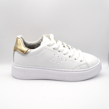 SUN68 | Sneaker bianco e oro con lacci