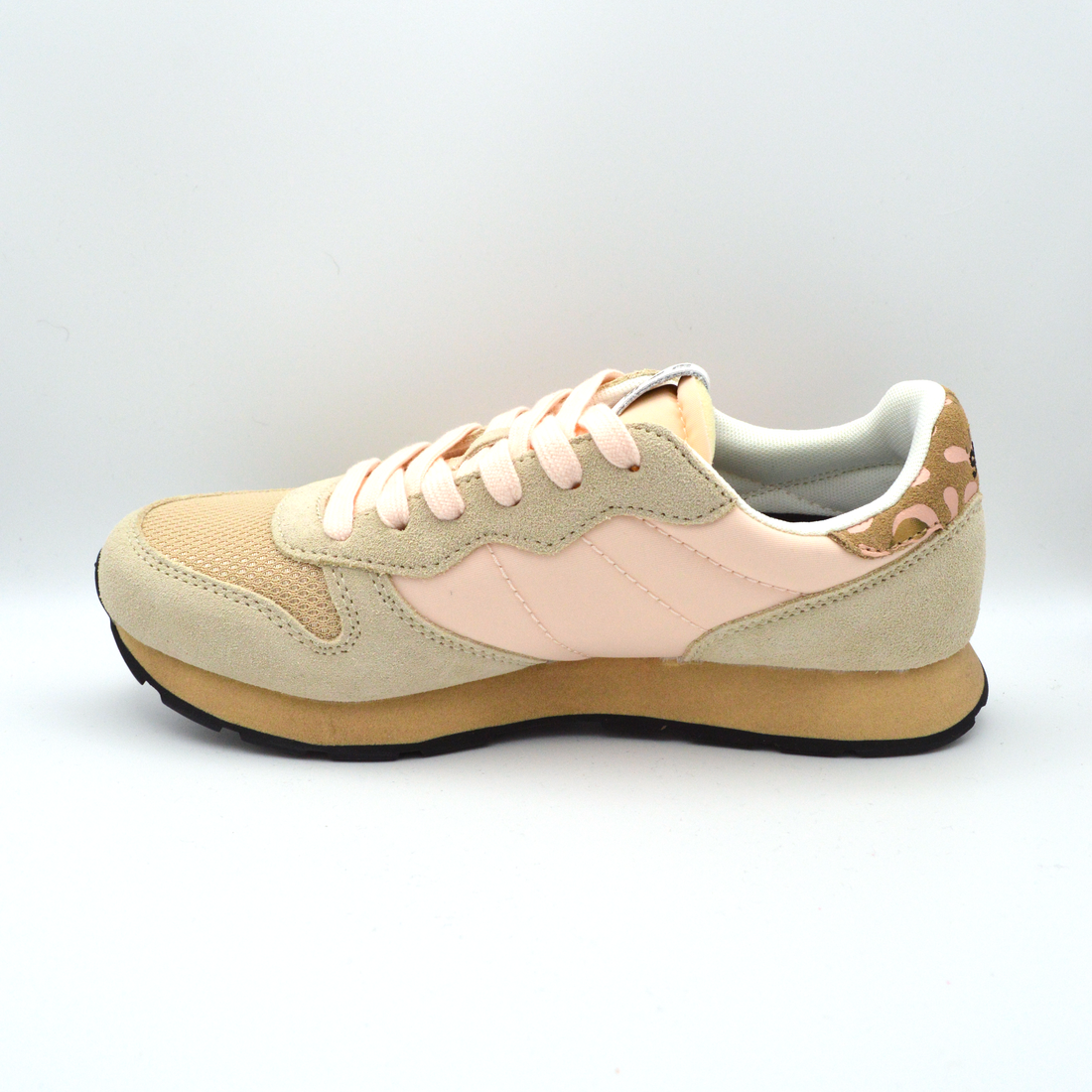 SUN68 | Sneaker beige e rosa con lacci