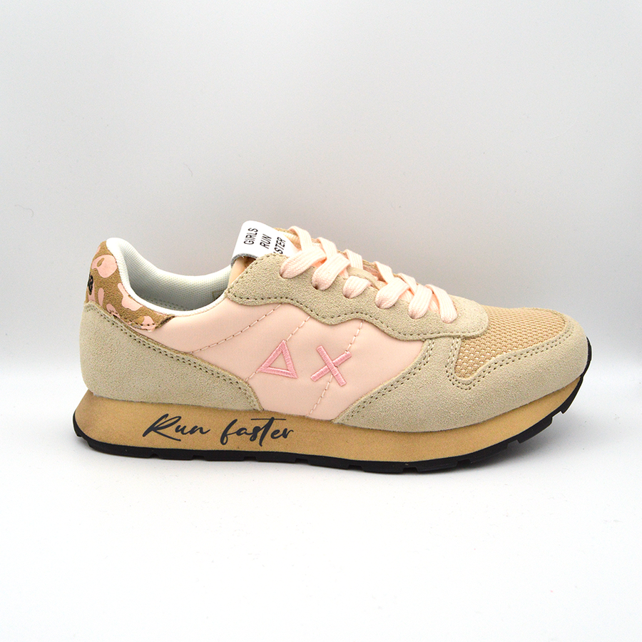 SUN68 | Sneaker beige e rosa con lacci