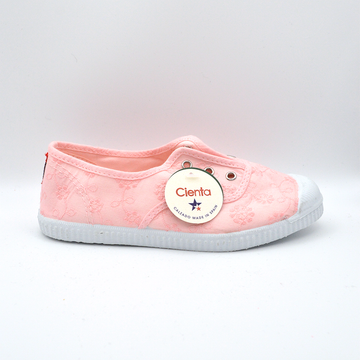 Cienta | Slip on rosa con ricami