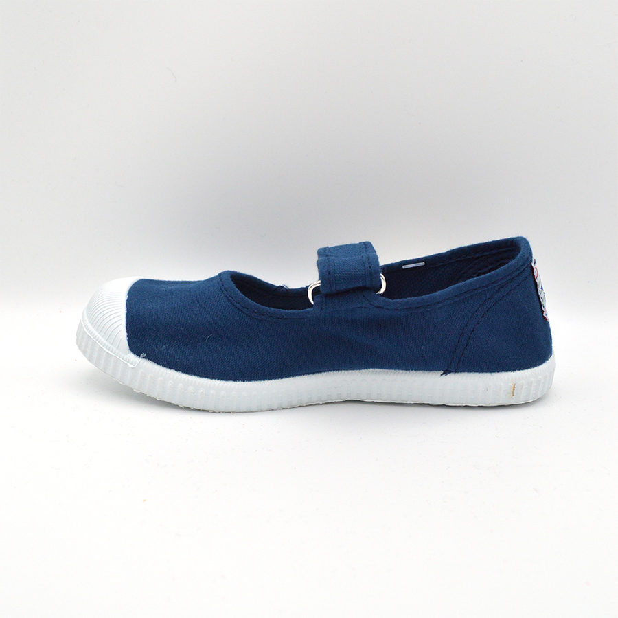 Cienta | Sandalo in tela blu mare