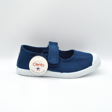 Cienta | Sandalo in tela blu mare