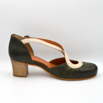 Studio76 | Sandalo con tacco verde bosco