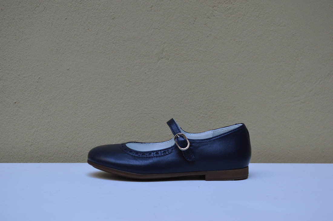 La Pregiata – Ballerina Mary Jane in Pelle con Lavorazione "Brogue"