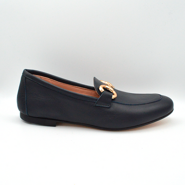 La pregiata | Mocassino in pelle blu navy