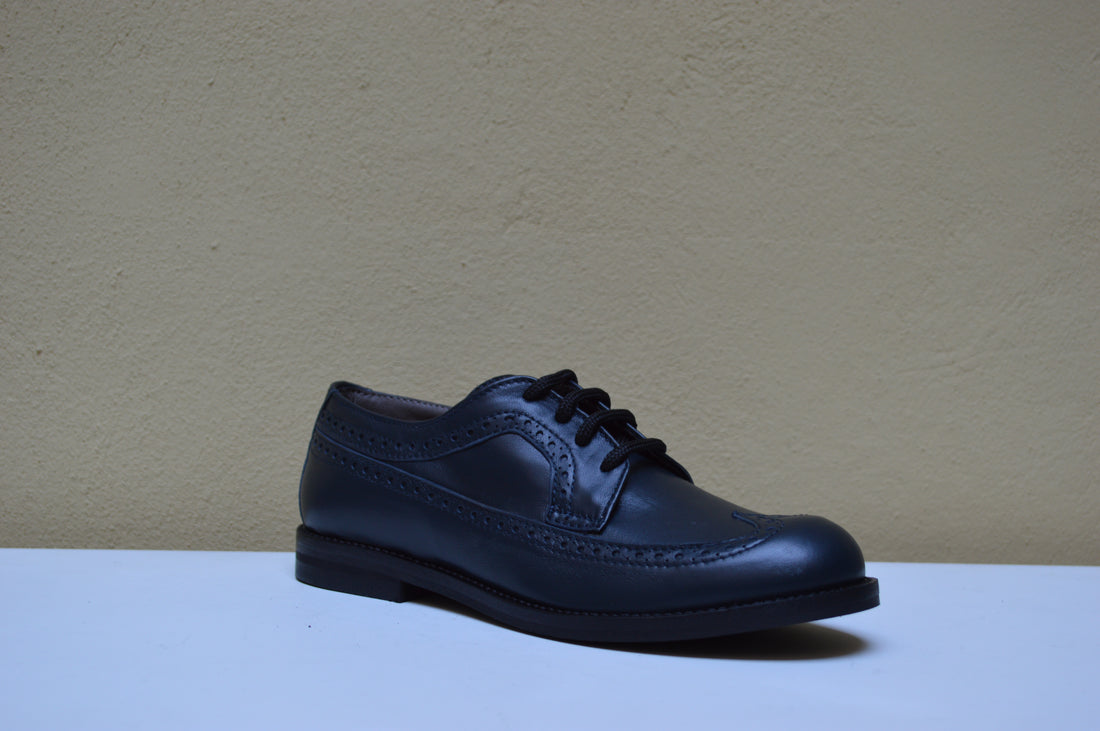 La Pregiata – Stringata Modello Inglese in Pelle Blu Notte