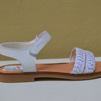 Sandalo Pablosky Glamour - Fascia Intrecciata Lurex (Oro e Bianco)