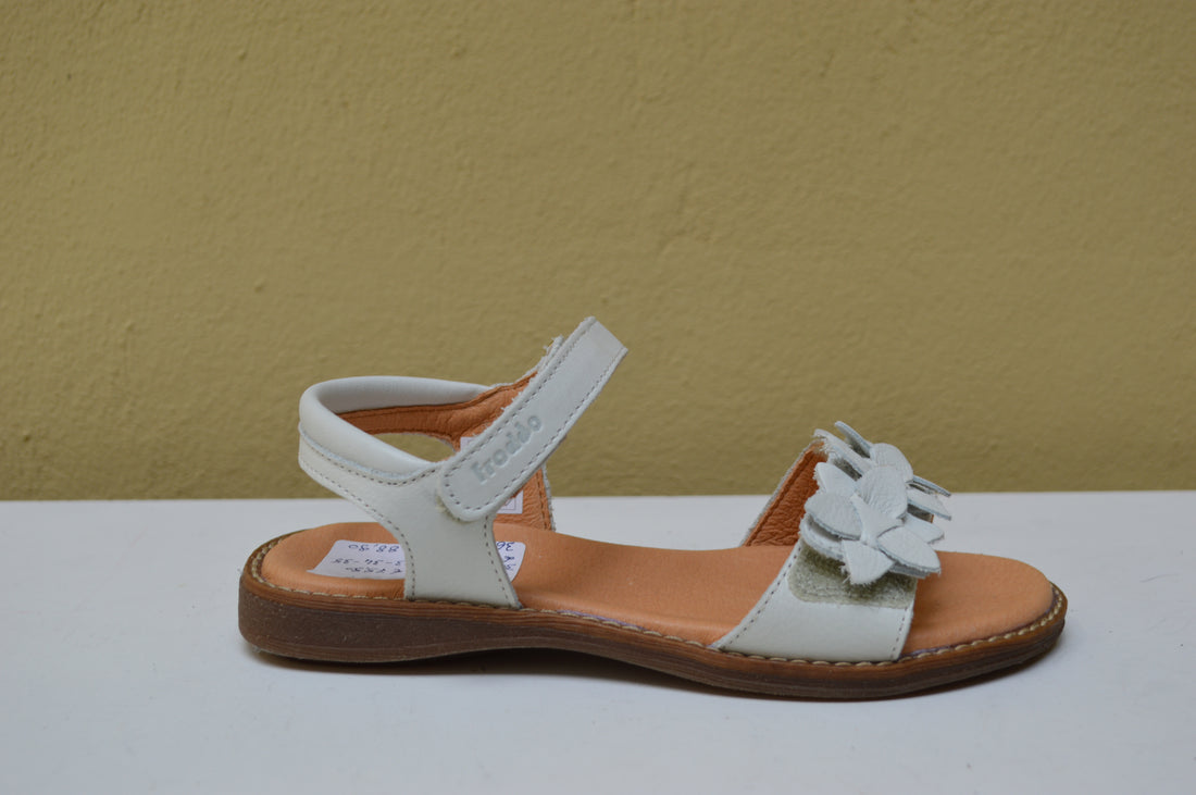 Sandalo Froddo Glamour - Fascia Floreale in Pelle (Bianco e Fantasia)