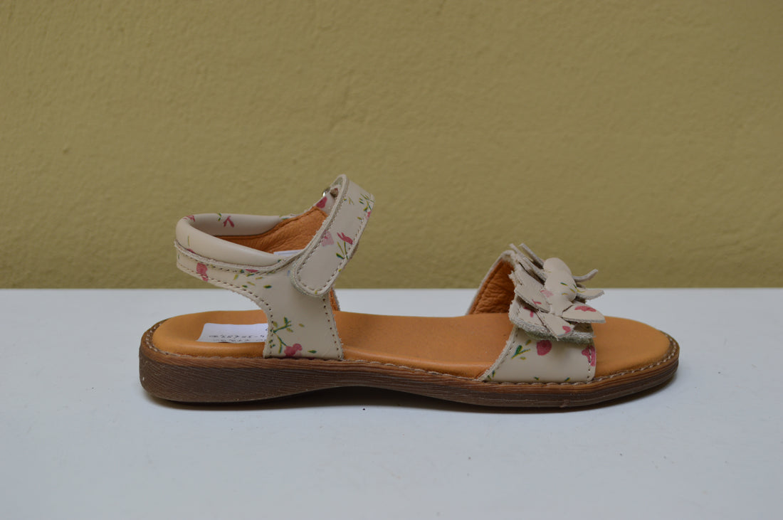 Sandalo Froddo Glamour - Fascia Floreale in Pelle (Bianco e Fantasia)