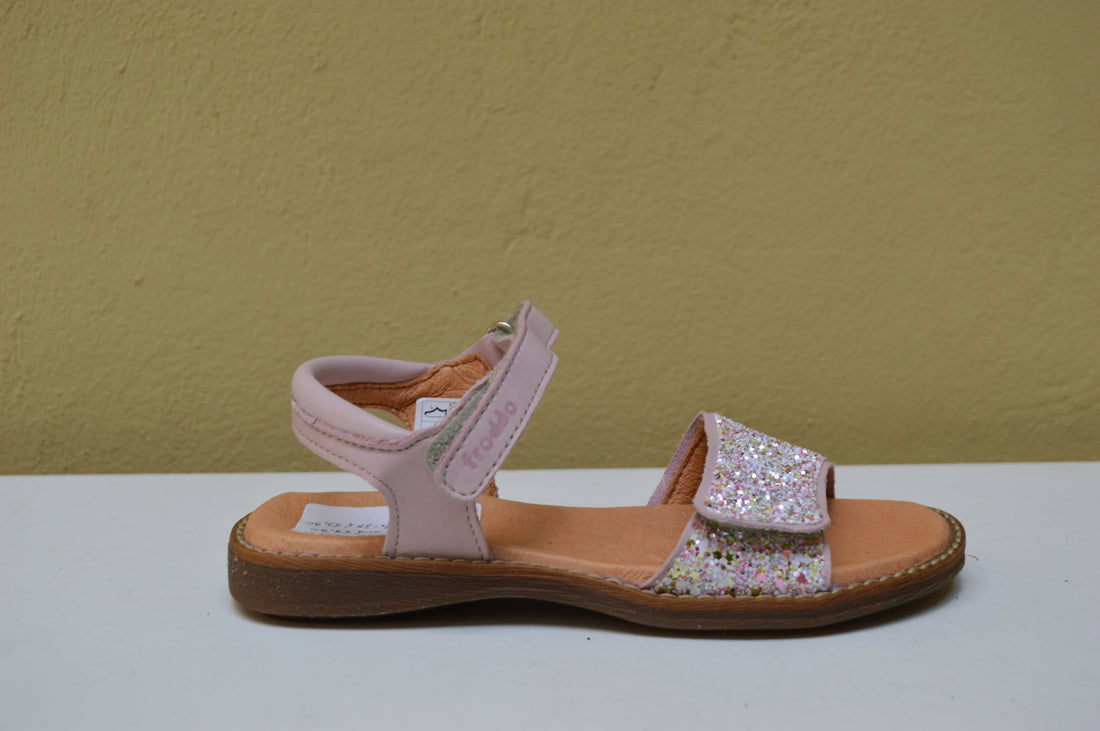 Sandalo Froddo Glamour - Rosa Pastello con Fascia Glitter Multicolor