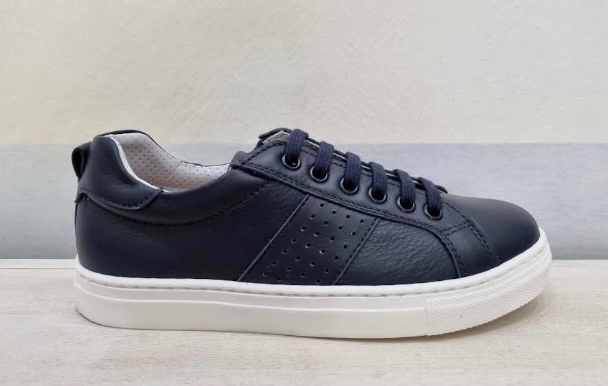 MOBY DICK sneaker in blue leather with laces and zip