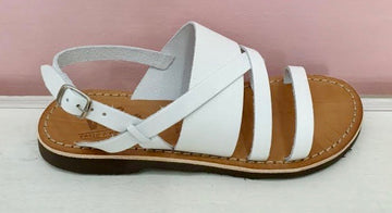 EXTROVERSE white leather sandals