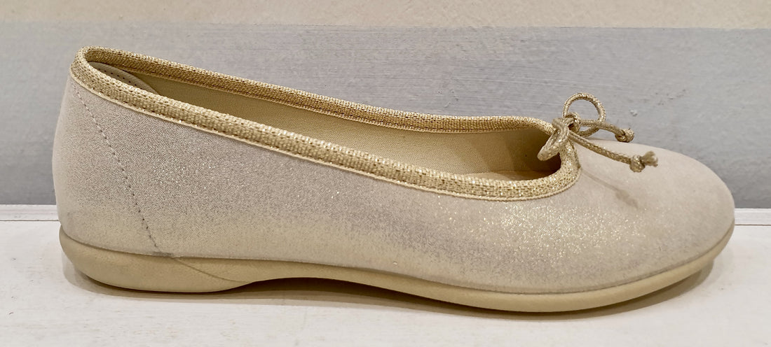 PIEDIDOLCI ballet flats in silver or gold glitter leather