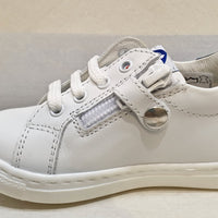 WALKEY sneakers in pelle bianca lacci e zip