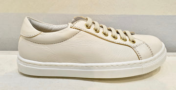 MOBY DICK sneakers in nude leather with laces and zip