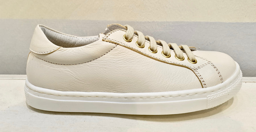 MOBY DICK sneakers in nude leather with laces and zip