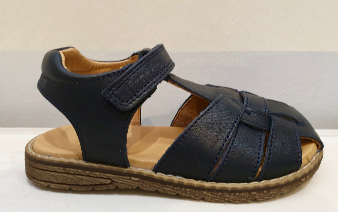 FRODDO male sandal in blue leather with velcro