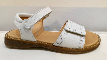 FRODDO sandal in white or blue leather with velcro