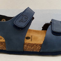 PLAKTON sandalo blu pelle a velcri
