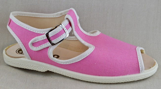 DIAMANTINO sandalo tela aperto in cotone blu o rosa