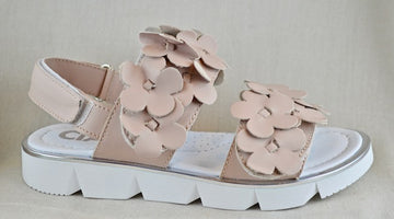 CIAO pink flower leather sandal