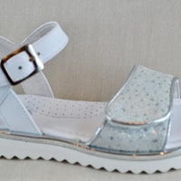 CIAO silver white leather sandal