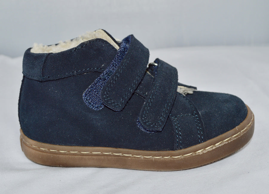 BEBERLIS blue velcro ankle boot with wool lining
