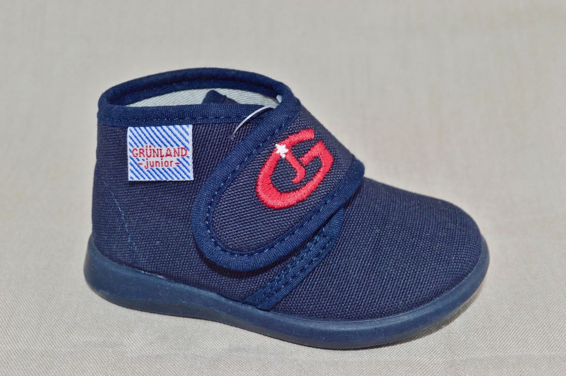 GRUNLAND Cotton slippers with velcro