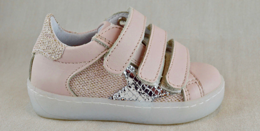 CIAO Sneaker in pelle rosa velcri