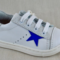 MOBY DICK white leather sneaker with blue star