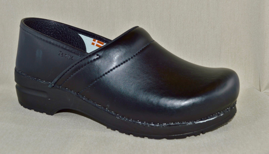 SANITA clogs pelle nera