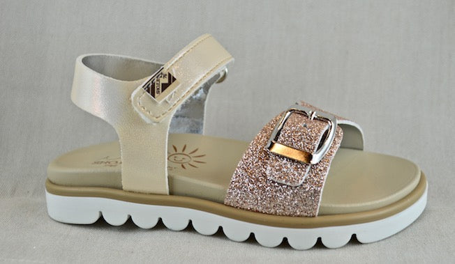 SHOES 76 glitter sandal with rubber sole