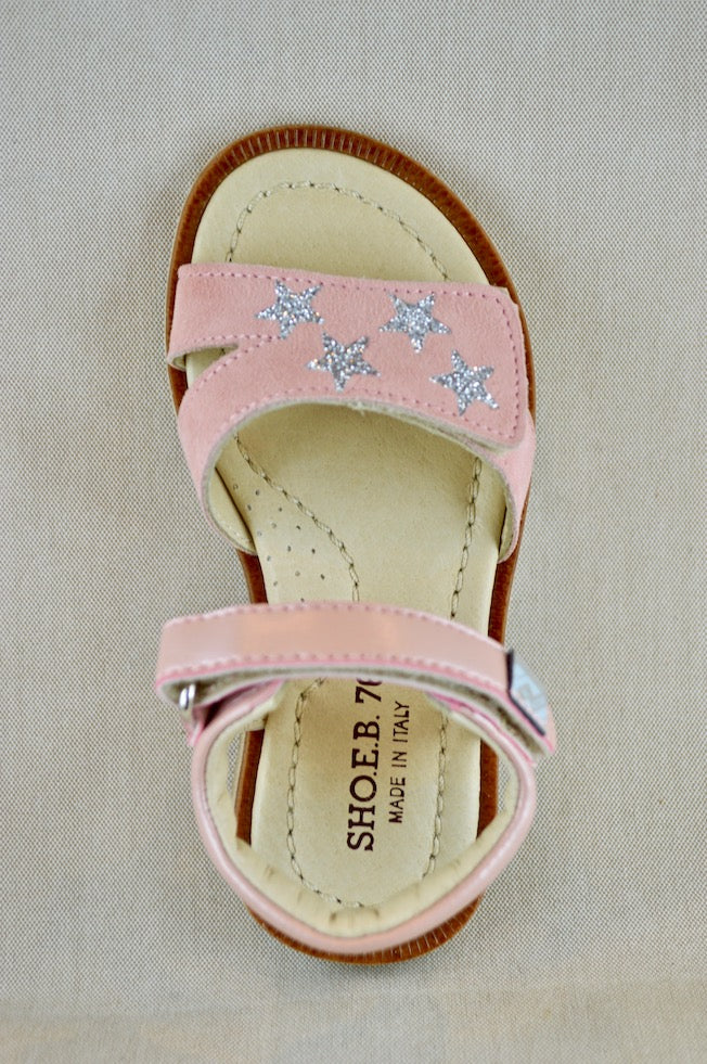 SHOES 76 velcro sandal with stars in two colors